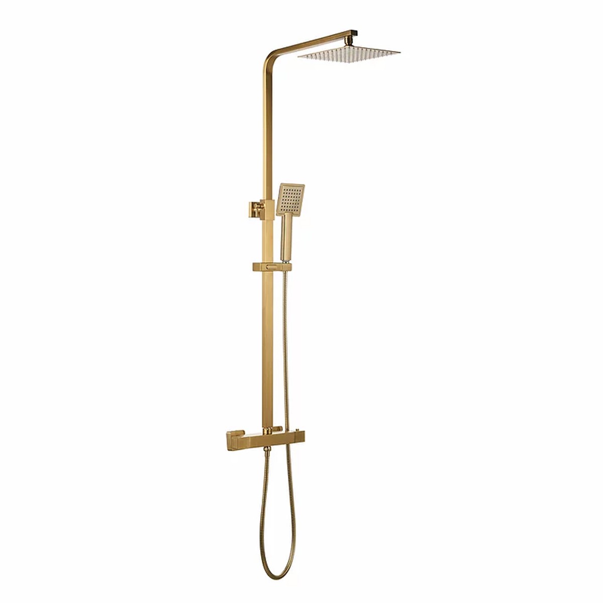 SQUARE SHOWER SET - BRASS