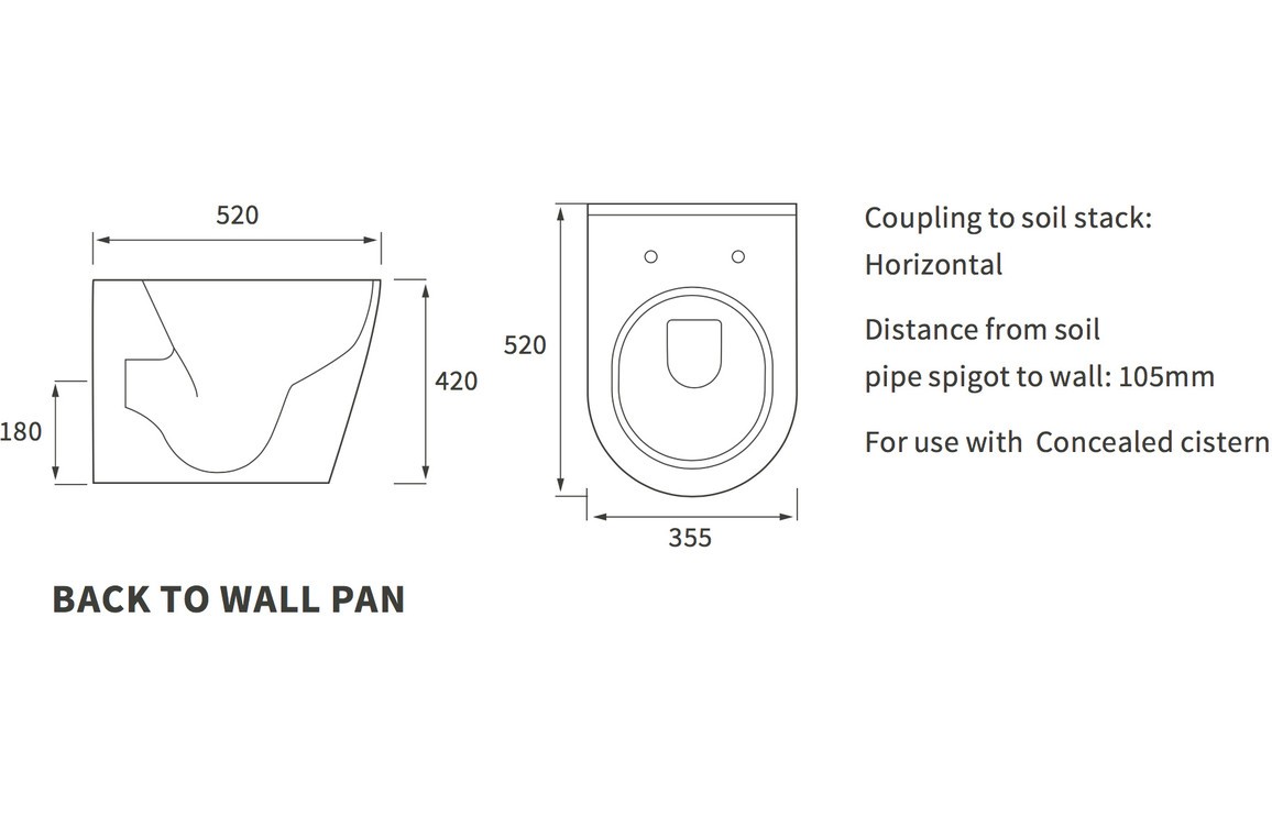 Colins Back To Wall WC & S/C Seat