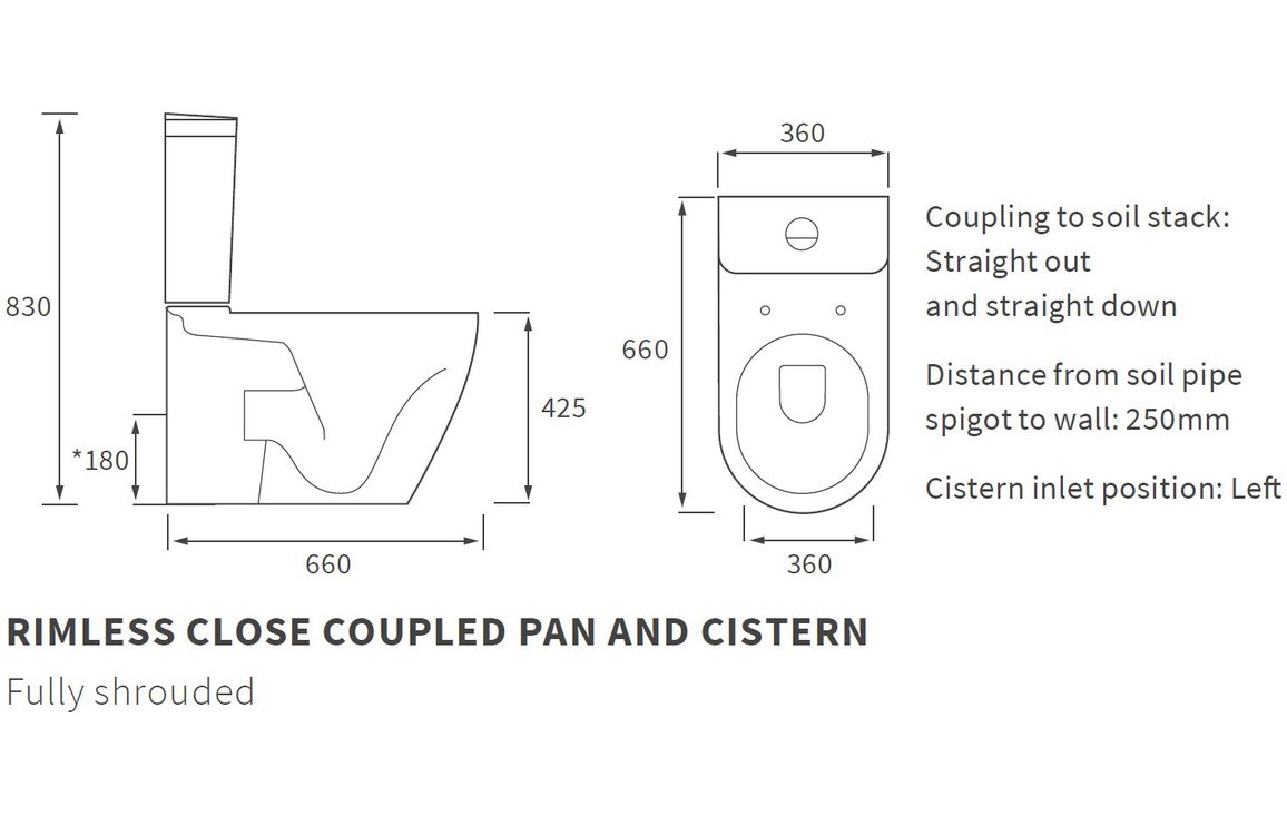 Colins Rimless C/C Fully Shrouded WC & S/C Seat