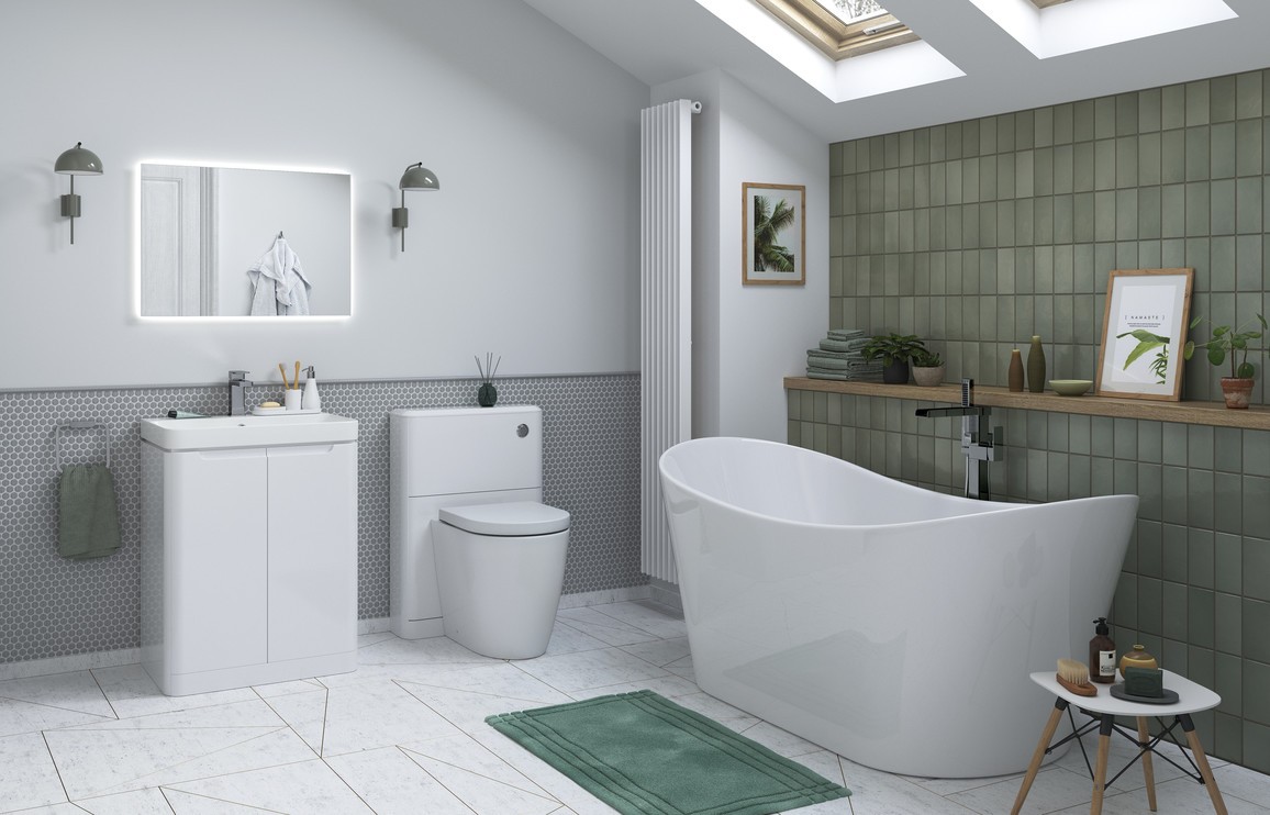 Grove 800mm 2 Door Floor Standing Basin Unit - White Gloss