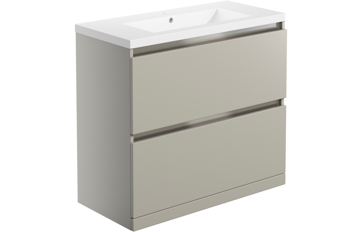 Kane 815mm 2 Drawer Floor Standing Basin Unit Inc. Basin - Latte