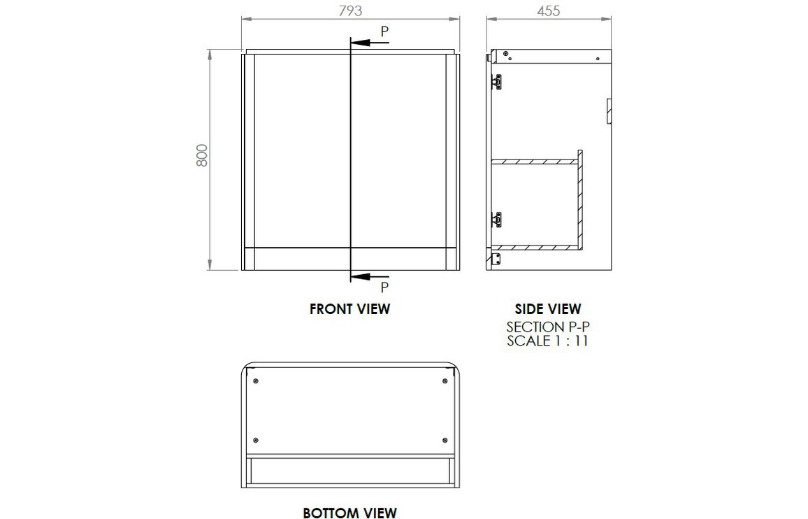 Grove 800mm 2 Door Floor Standing Basin Unit - Matt Indigo