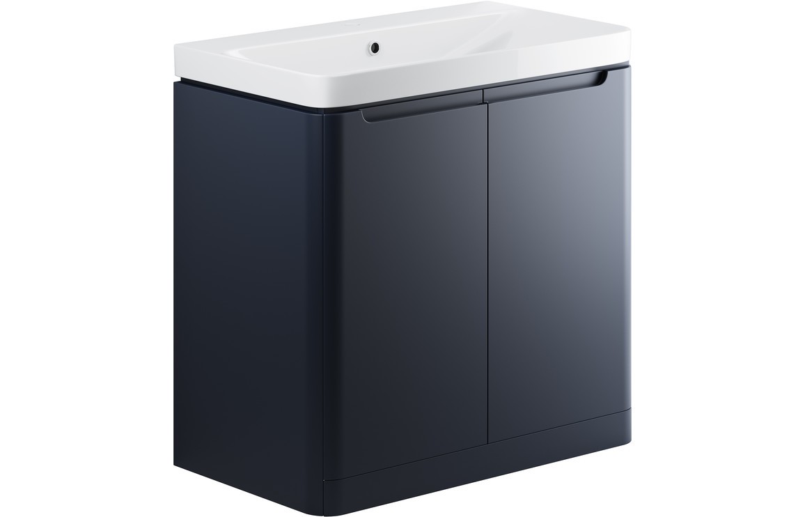 Grove 800mm 2 Door Floor Standing Basin Unit - Matt Indigo