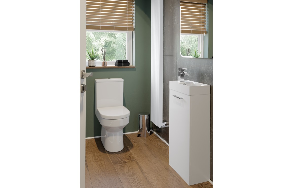 Carlo 610mm Floor Standing 2 Door Basin Unit w/Basin - White Gloss