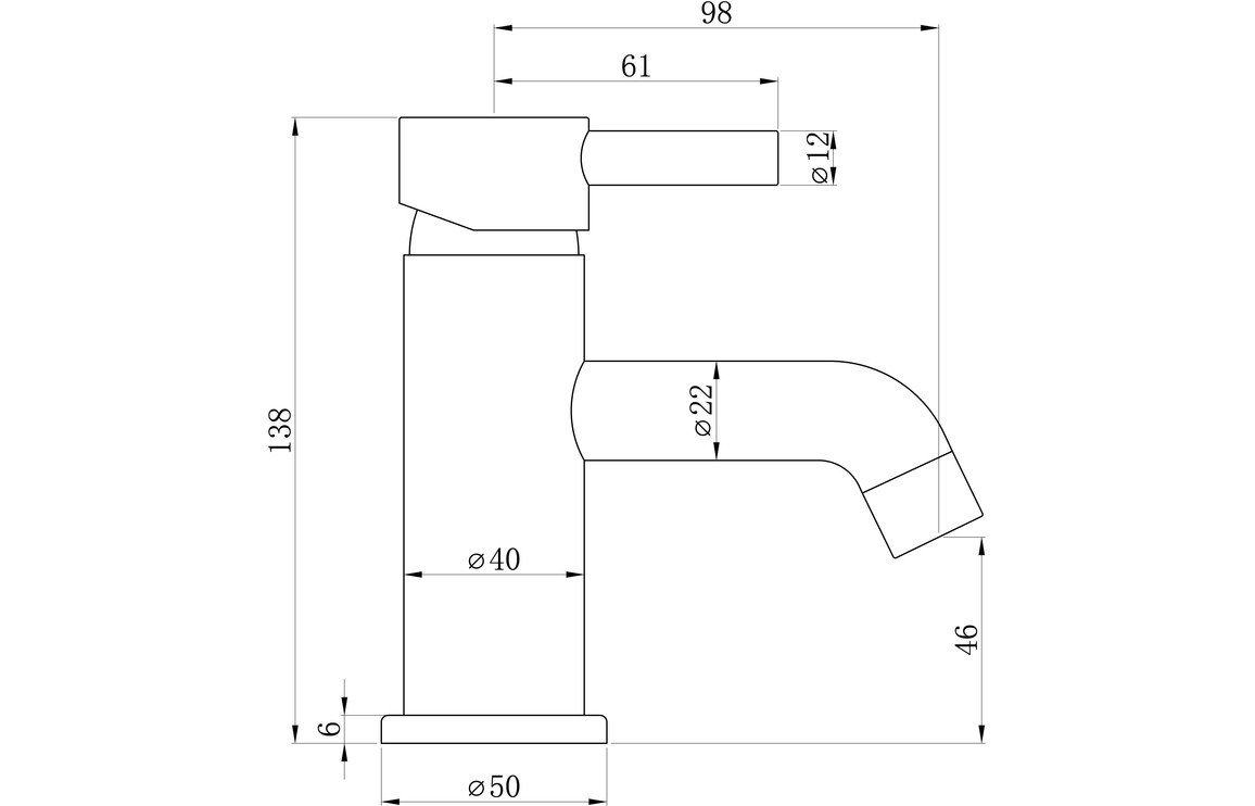 Scheme Cloakroom Basin Mixer w/Click-Clack Waste - Chrome