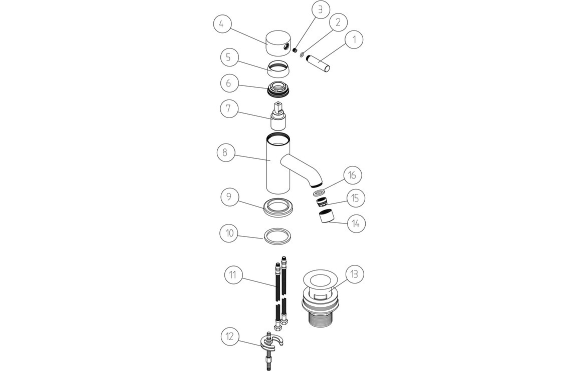 Scheme Cloakroom Basin Mixer w/Click-Clack Waste - Chrome