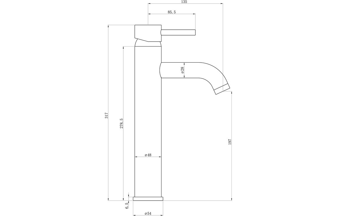 Scheme Tall Basin Mixer - Chrome