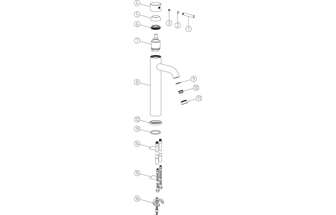 Scheme Tall Basin Mixer - Chrome