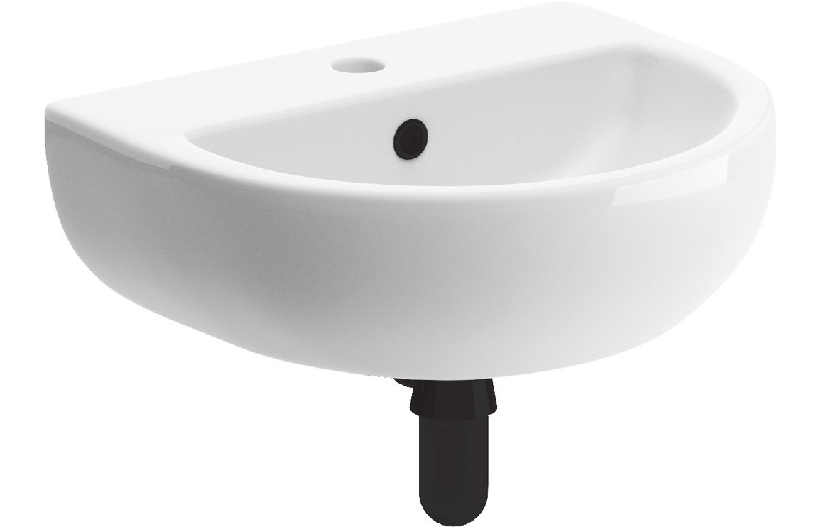 Mayfair 450x400mm 1TH Cloakroom Basin & Black Bottle Trap