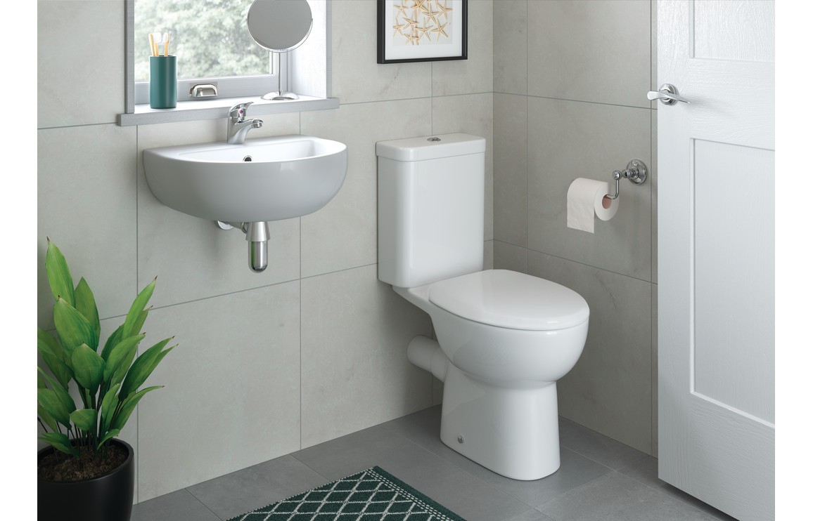 Mayfair 450x400mm 1TH Cloakroom Basin & Black Bottle Trap