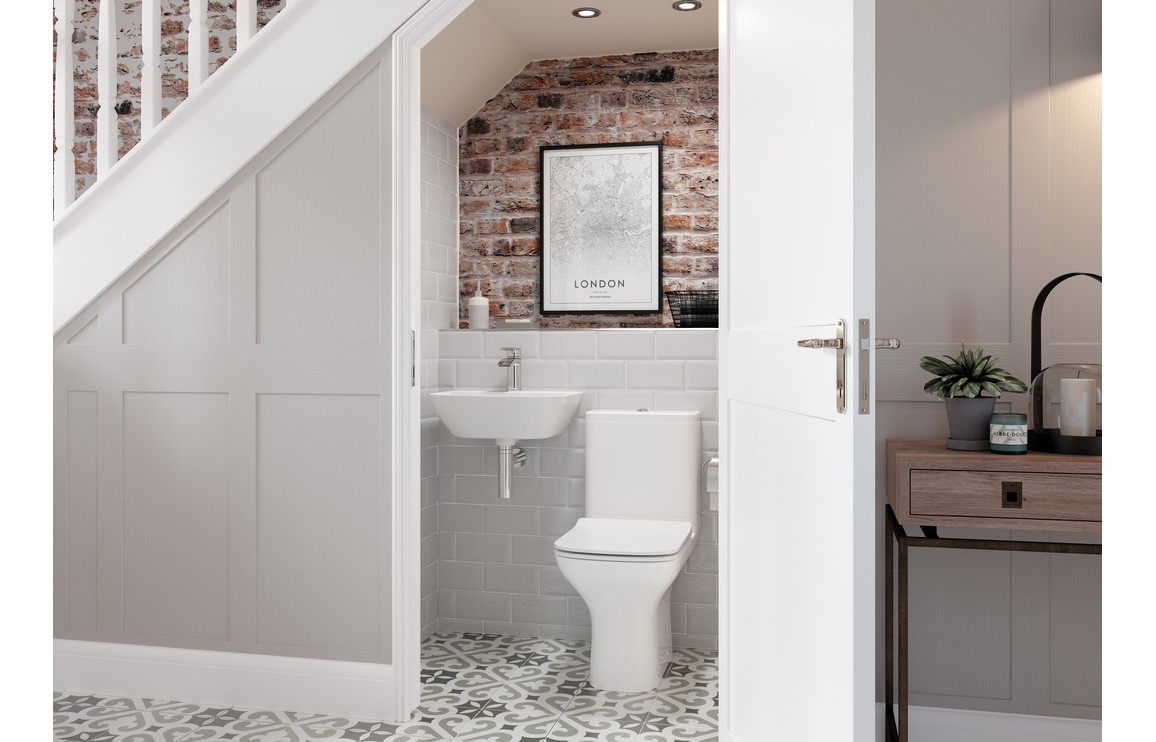 Winston 450x320mm 1TH Cloakroom Basin & Black Bottle Trap