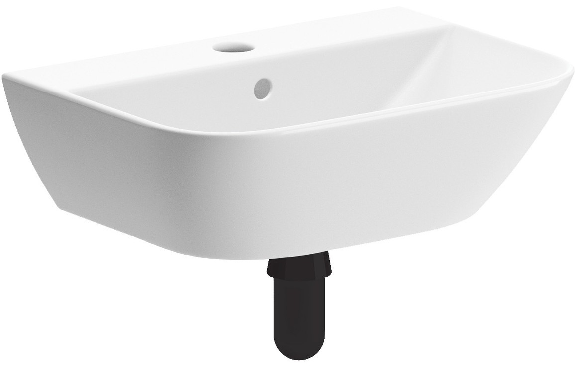 Winston 450x320mm 1TH Cloakroom Basin & Black Bottle Trap