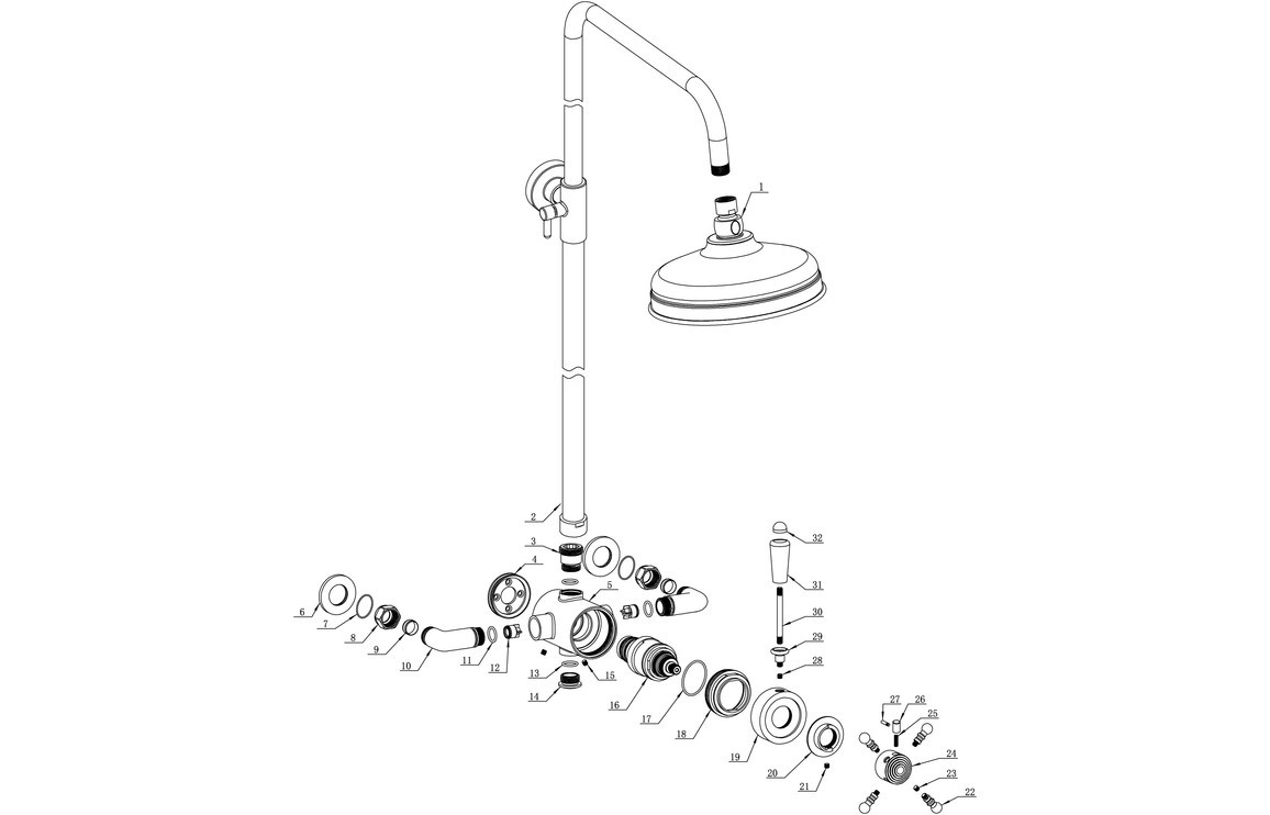 Bella Shower Pack Two - Concentric Single Outlet Shower Valve & Overhead Kit - Chrome