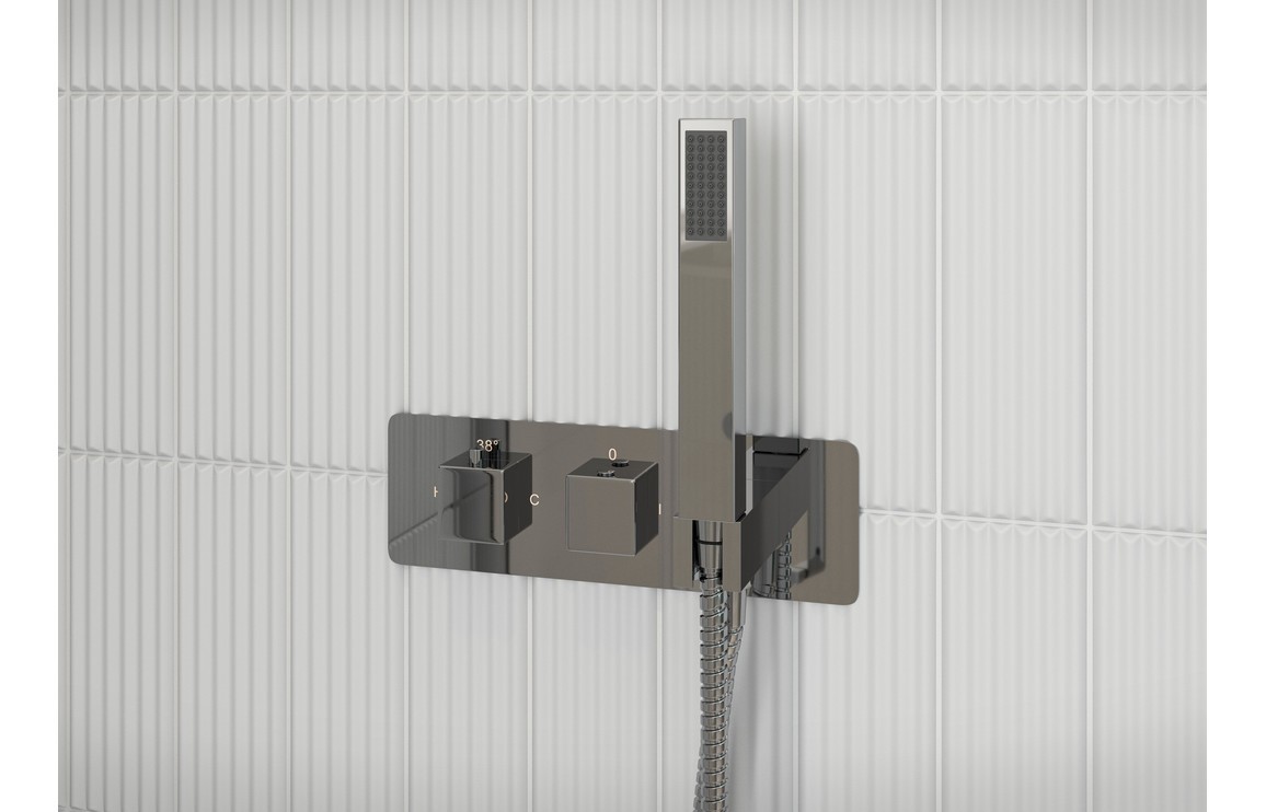 Aero Thermostatic Two Outlet Shower Valve w/Handset - Chrome