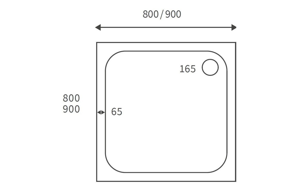 25mm Anti-Slip Ultra-Slim Square Tray & Waste