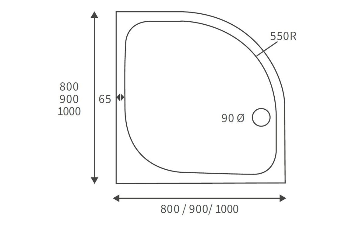 45mm Low Profile Quadrant Tray & Wast
