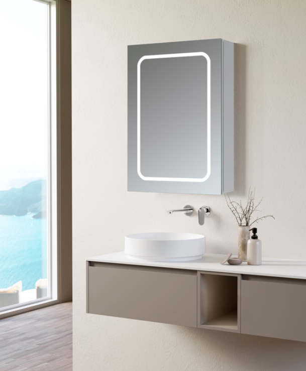 Summer 500mm 1 Door Front-lit Led Mirror Cabinet