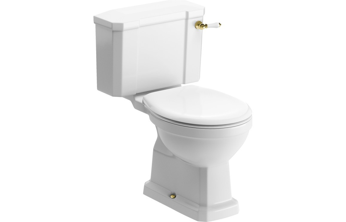 Penge Close Coupled Wc W/brushed Brass Finish & Soft Close Seat