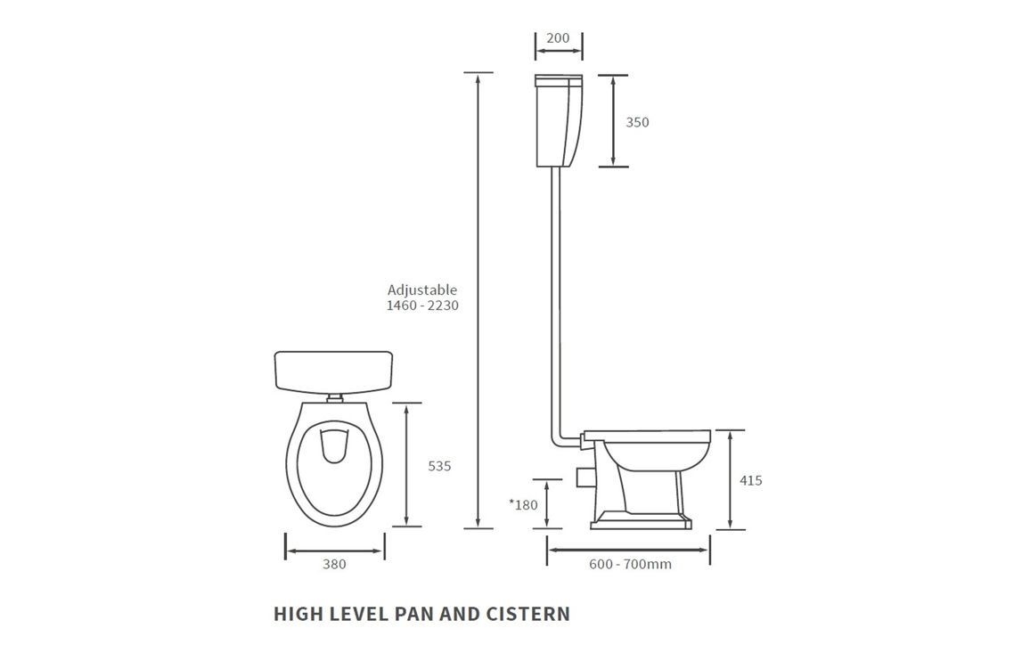 Penge High Level WC w/Brushed Brass Finish & Soft Close Seat