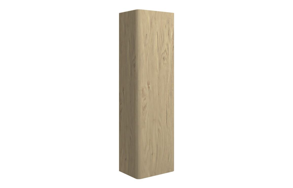 Oak 350mm Wall Hung 1 Door Tall Unit - Textured Oak